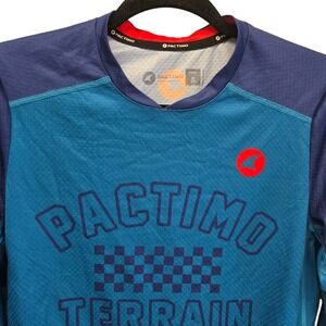 Pactimo Terrain Mens Small Blue Long Sleeve Mountain Bike MTB Jersey Colorado